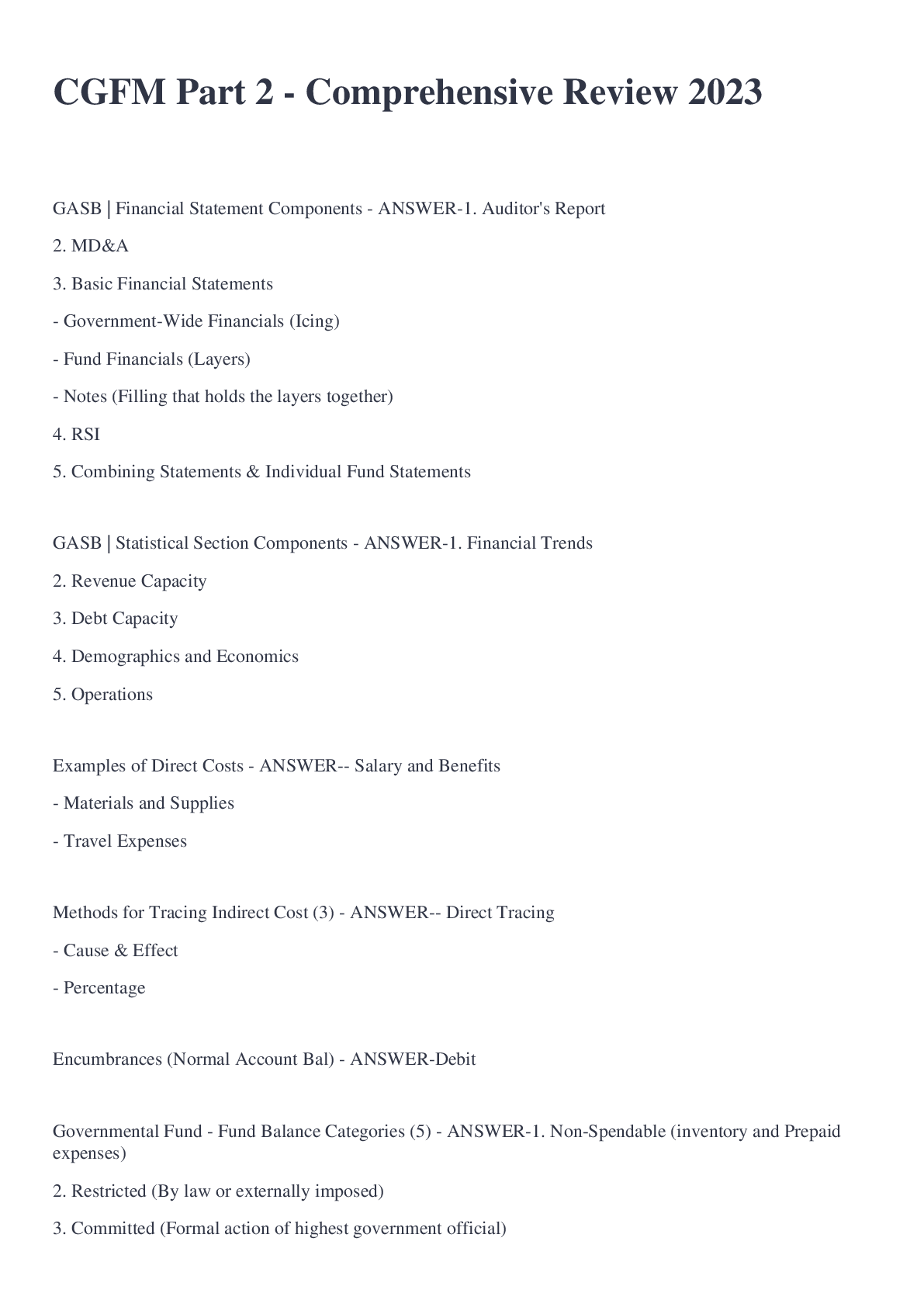 Preview image for CGFM Part 2 - Comprehensive Review 2023